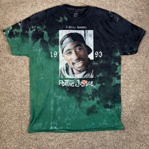 Poetic Justice Tupac Shakur Tie Dye T Shirt Men's Size L 90s Hip Hop Rap Tee